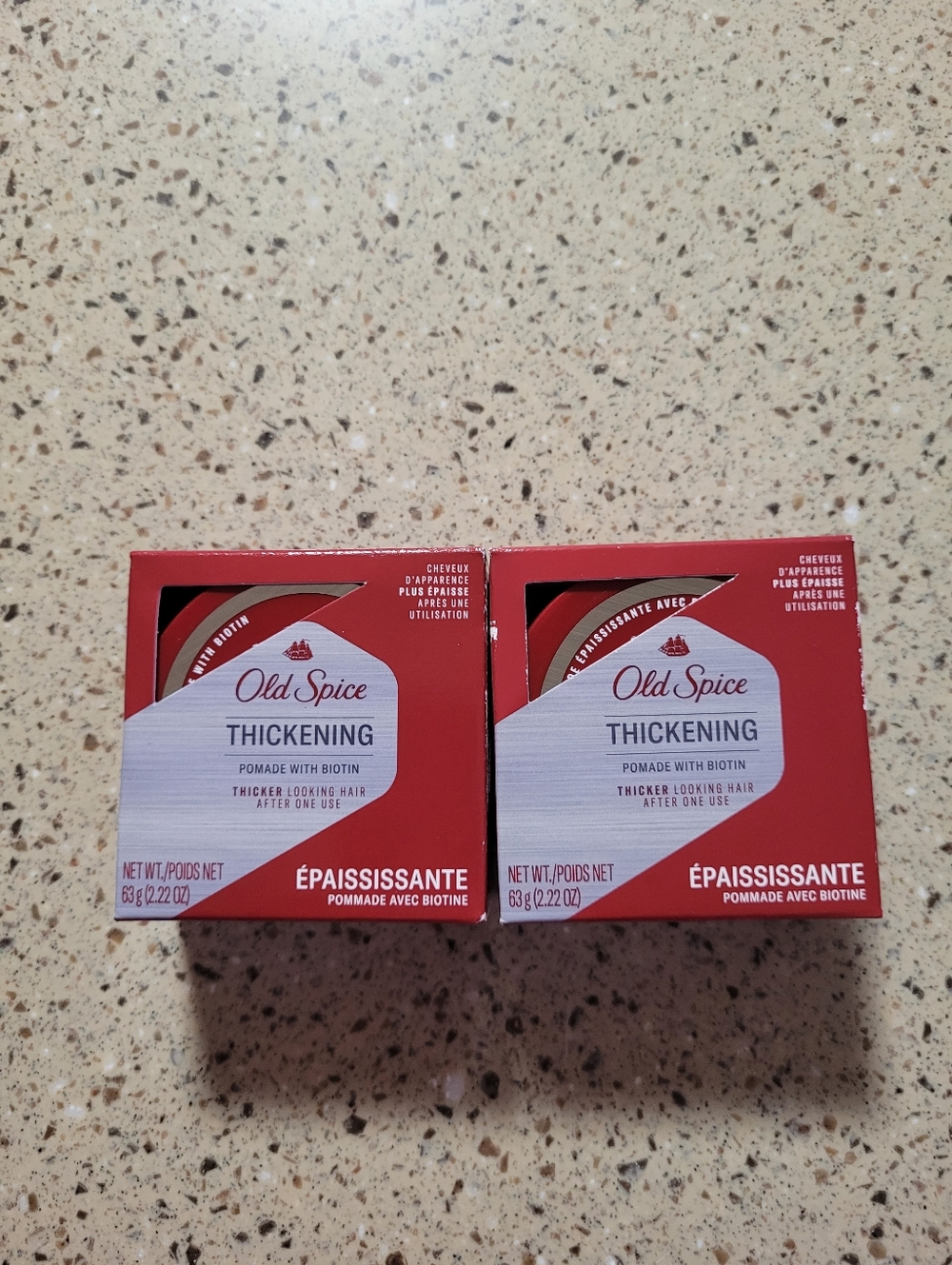(2) Old Spice Thickening Pomade With Biotin 2.22 oz Each Thicker Looking Hair